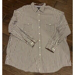 Casuals Men’s Long Sleeve Button-Up Shirt - 4XLT Double Pockets